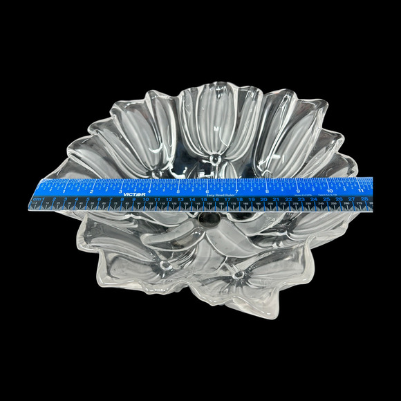 Mikasa Tulips Satin Footed Pedestal Bowl 12" Tulip Shaped Clear Frosted Germany - Picture 11 of 11